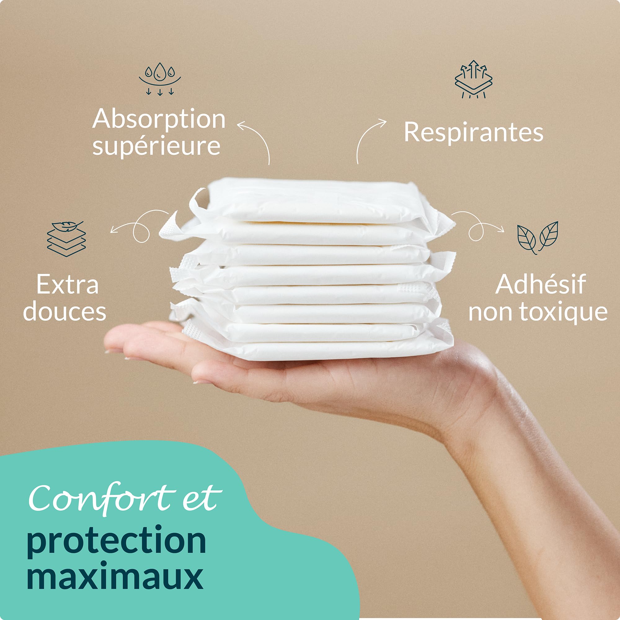 Lot de 16 serviettes post accouchement en coton – Ultra absorbantes, douces et hypoallergéniques – Confort post partum naturel