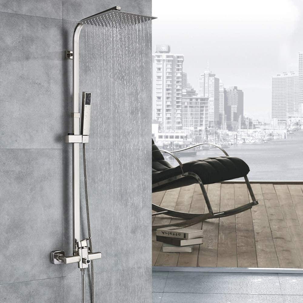 Ensemble de douche anti-trace nickel brossé pour remplacer un robinet entartré