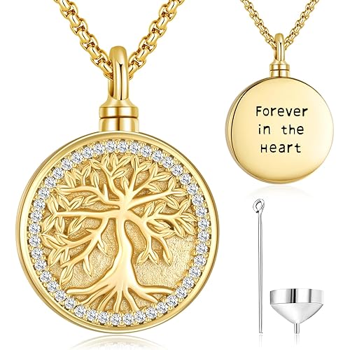 Aniu Cremation Jewelry for Ashes S925 Sterling Silver Urn Necklace Memorial Necklace for Human Ashes of Loved Ones Keepsake Locket Pendant for Men Women