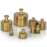 Eisco - Brass Mass Set for Scales and Balances - Includes 50g, 20g, 10g, 5g, 2g, 1g - Educational Tool for Teaching Weight, Mass, and Volume
