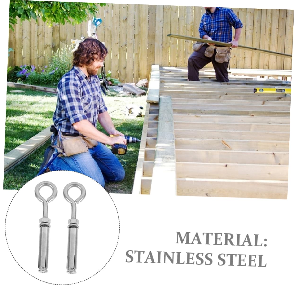 Cabilock Drywall Anchor Set 2 Stainless Steel Expansion Screws Hooks Versatile for Concrete Wall Industrial Use