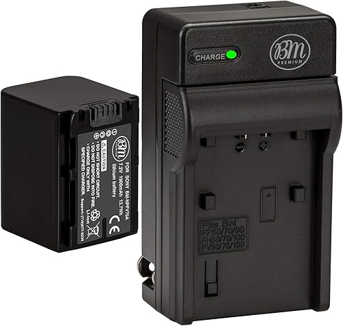 BM Premium Batería y cargador NP-FV70A para Sony FDR-AX30 FDR-AX33 FDR-AX53 FDR-AX700 FDR-AX100 FDR-AXP35, HXR-MC50, HXR-MC88, HX-RNX80, PXW-Z90V,