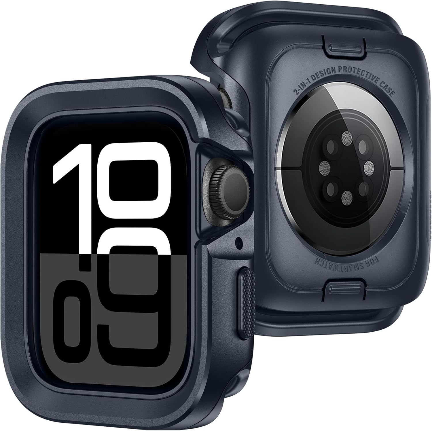 Metal Case Compatible with Apple Watch Case Ultra 3/2/1 49mm, 2 in 1 Rugged Protective Silicone Bumper Cover Compatible with iWatch Ultra 49mm (Black)