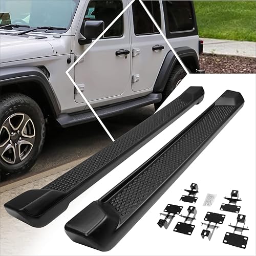 Miniatura 6 de PM PERFORMOTOR PM-RNB-8106-BKPL - Par de estribos laterales de barra Nerf estilo fábrica compatibles con Jeep Wrangler JL Unlimited 2018-2022 de 4