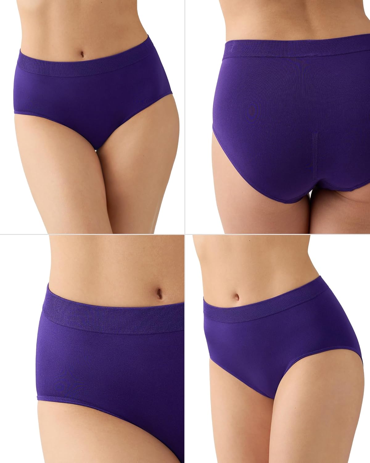 Wacoal Women's B-Smooth Seamless Full Coverage Brief Panty, 838175 Underwear, Purple Indigo, X-Large - Image 3