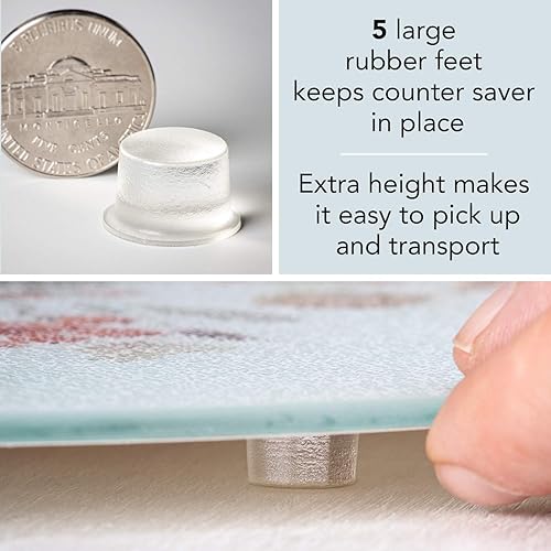 Miniatura 6 de CounterArt Sunflower Fields - Tabla de cortar redonda de vidrio templado tolerante al calor de 0.157 in, redonda de 16 pulgadas, fabricada en los