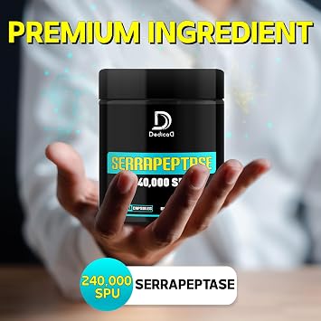 DEDICAD Serrapeptase Supplement 240,000 SPU - 150 Capsules for Smooth Breathing, Heart Health & Immune System Support - 75-Serving Supply