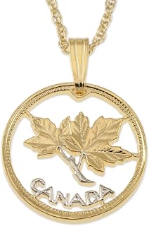 Canada Maple Leaf Pendant & Necklace, Hand Cut Canadian Commemorative