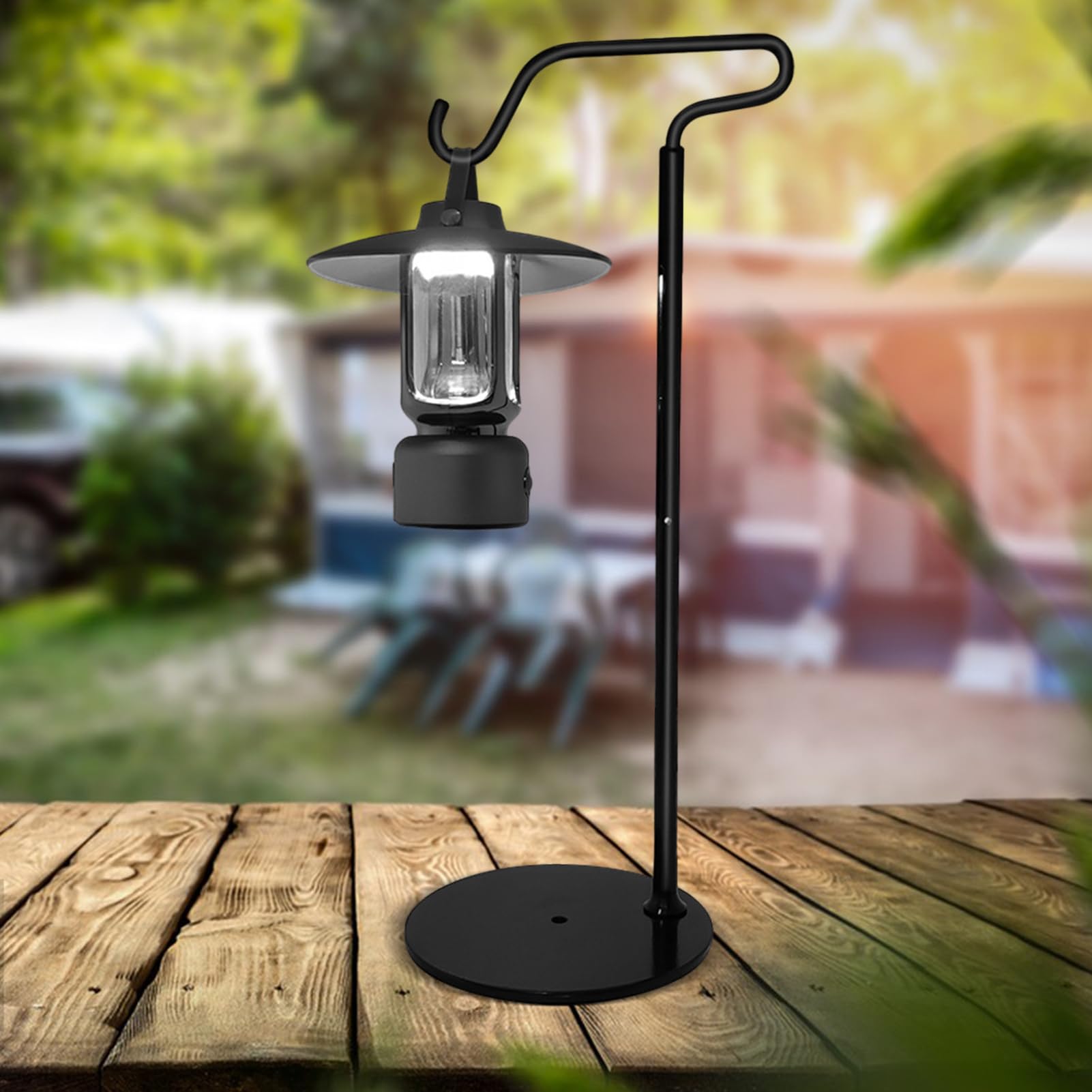 Lanterna da Campeggio con | Bastone Porta Luce,Supporto per Lanterna Regolabile in Altezza in Alluminio Pieghevole Leggero per Accessori da Tavolo per braciere