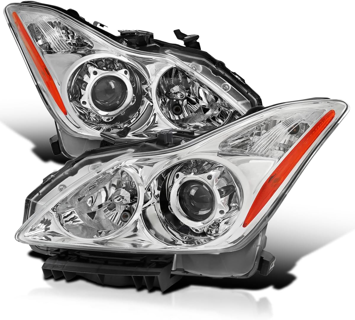 SpecD Tuning 2LHPG37082RS Q60 Coupe Oe Headlights Chrome Housing