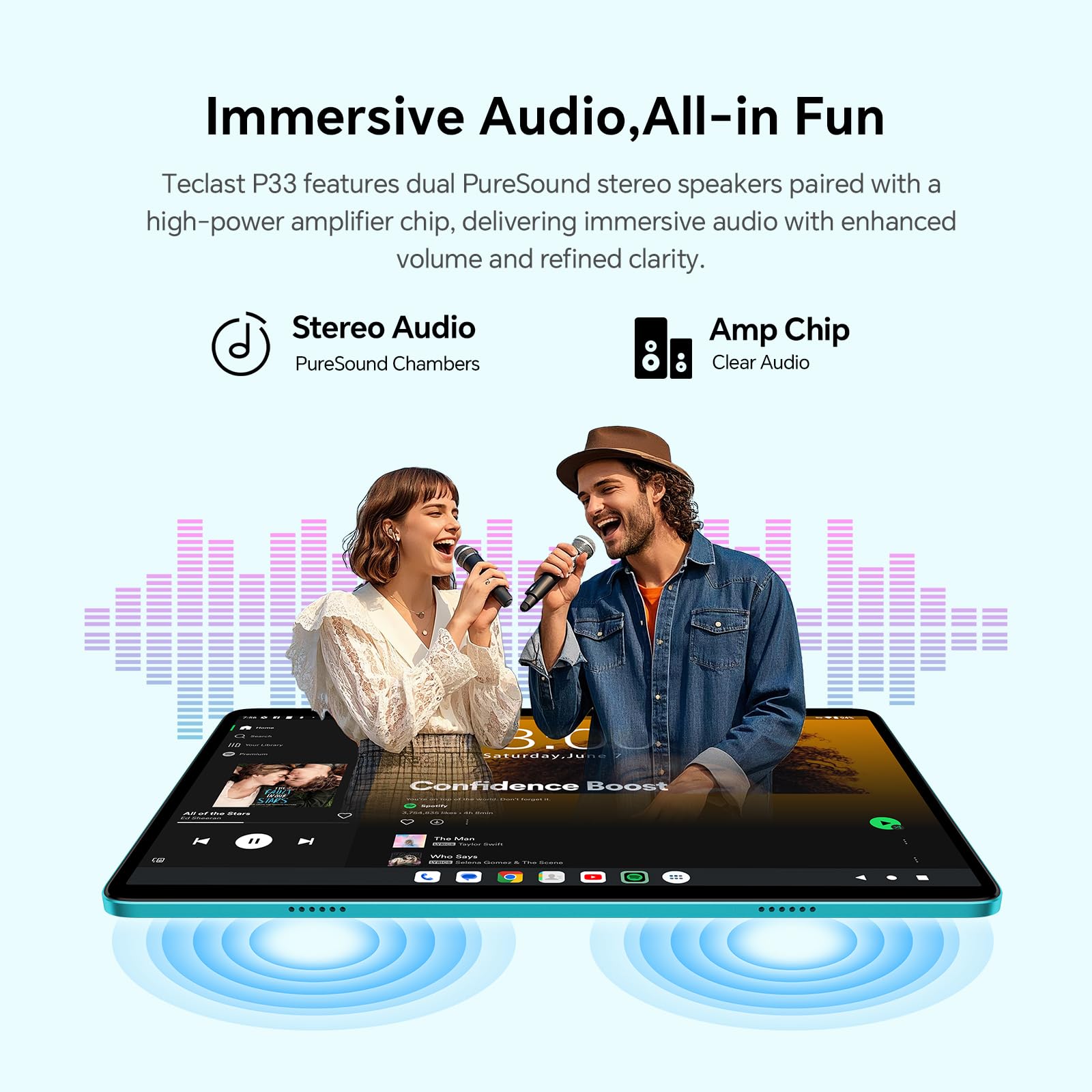 TECLAST P33 Tablet 10 Pollici Android 15,9GB RAM+64GB ROM(3TB TF),2GHz Octa-Core, Widevine L1/5GHz WiFi/Bluetooth 5.4/3.5mm Jack/Tablet con Tastiera+Custodia+Penna