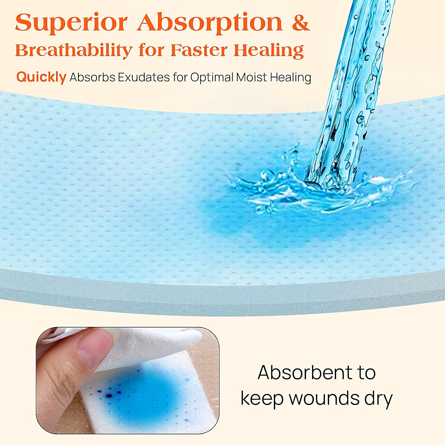 Silicone Foam Dressing with Border, 5"×5"(5 pcs) Gentle Adhesive Wound Care | Wound Dressing, Waterproof, Breathable, Highly Absorbent Silicone Bandage Care for Pressure Sores, Ulcers