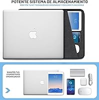 Vista 2 de Funda para laptop de 13.3 pulgadas, a prueba de golpes, funda protectora para computadora con bolsillo para accesorios, bolsa portátil compatible