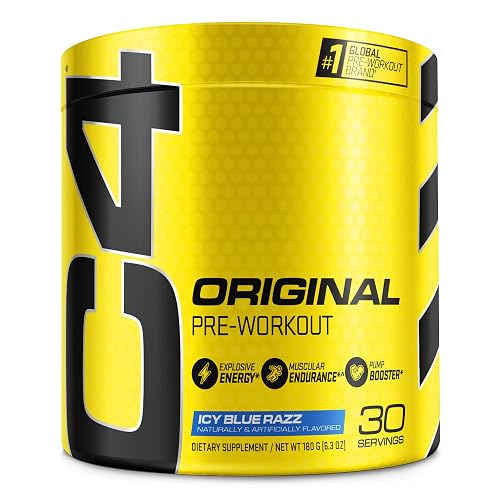 C4 Original Pre Workout, 150mg Caffeine, Icy Blue Razz, 30 Servings