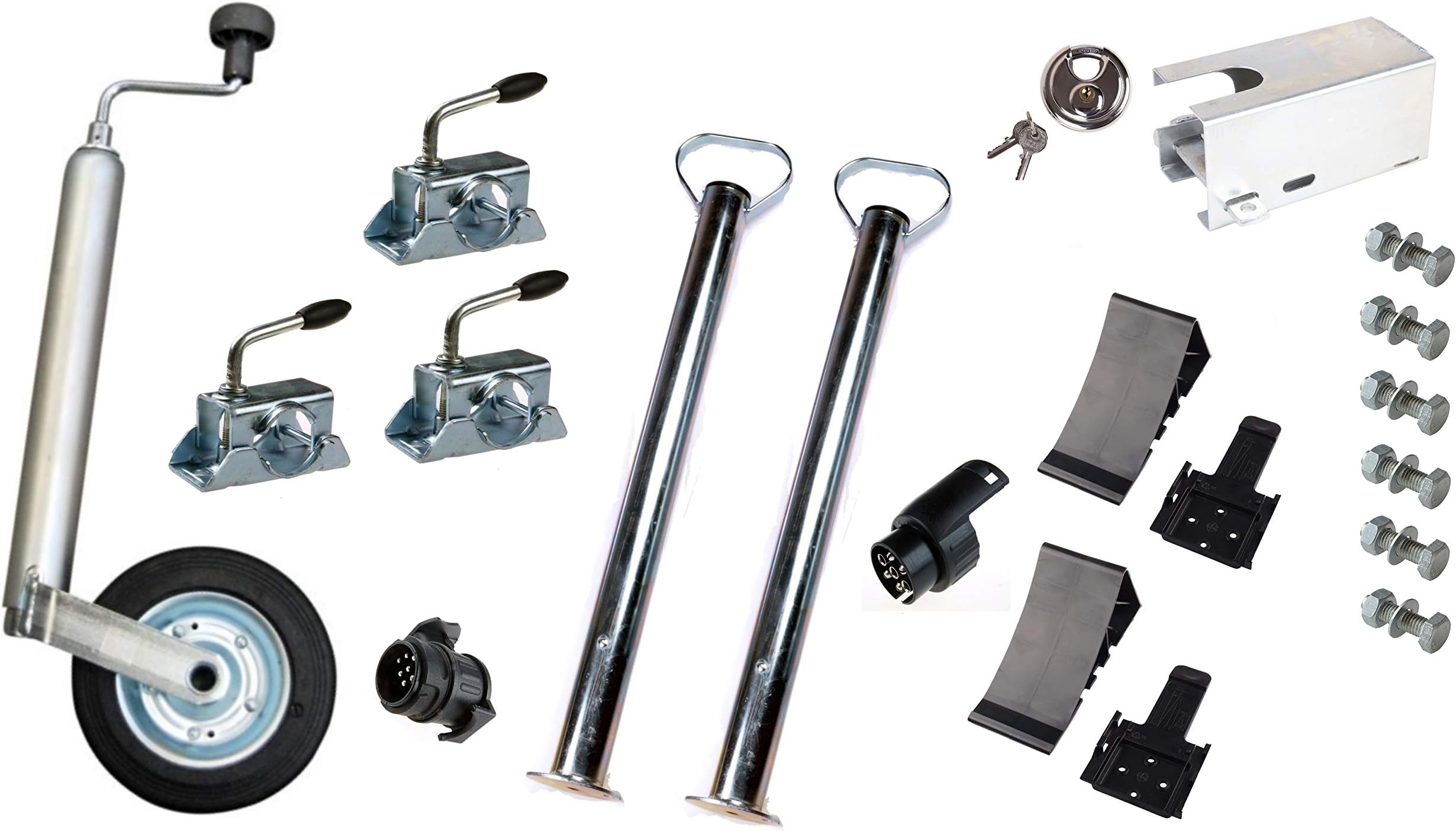 Befestigungsprofil Für Abstellstütze - 2er Set Verzinkter Stahl 22x10x6cm