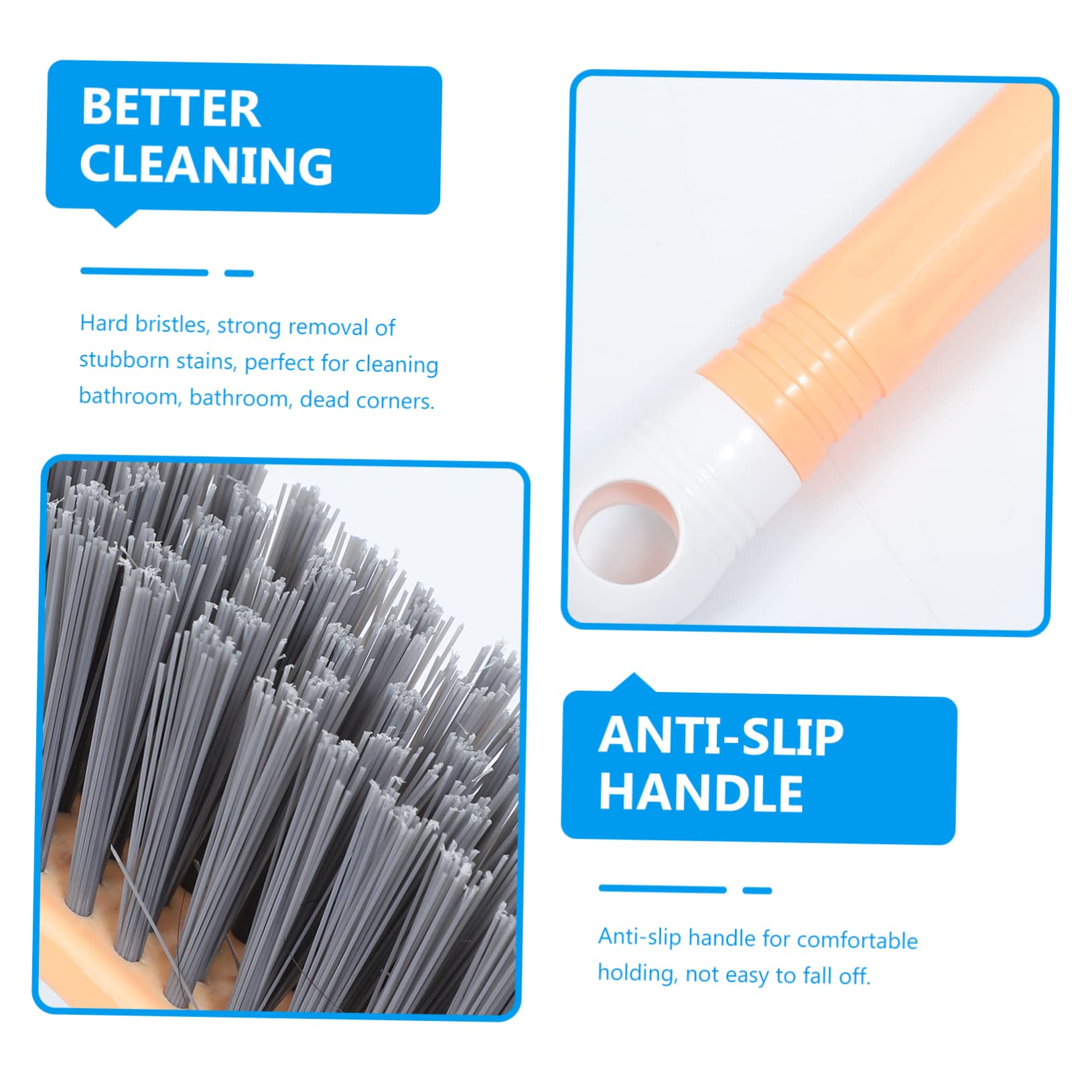 GOOHOCHY Home Cleaning Accessory Floor Brush Bathroom Brush 45 Degree Tilt Save Effort Stainless Steel