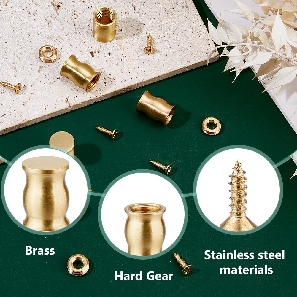 SUPERFINDINGS 4 Sets Brass Cutting Board Feet 12.5x17mm Brass Furniture Pads Chopping Board Feet Set for Kitchen Appliances and All Kinds of Furniture - Image 4
