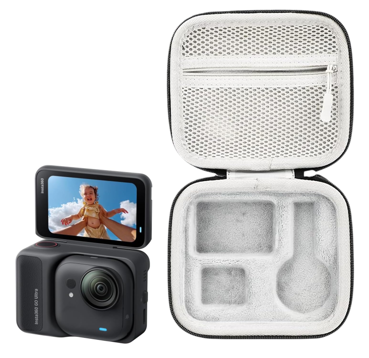 M.G.R.J® Portable Carrying Case Cover for Insta360 GO Ultra Action Camera (Hard|EVA|Black)-picture-11