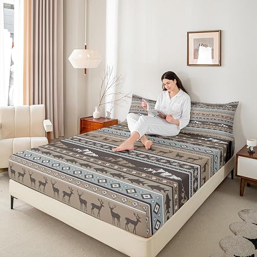 Miniatura 203 de jejeloiu Sea Turtle Sheet Set Ocean Creature Themed Sheets with Deep Pocket Fitted Sheet Sea Underwater World Bed Sheets Set Bed Reptile Tortoise