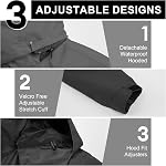 Veste de pluie imperméable pour hommes avec poche à capuche et à glissière en plein air léger pour les voyages de randonnée