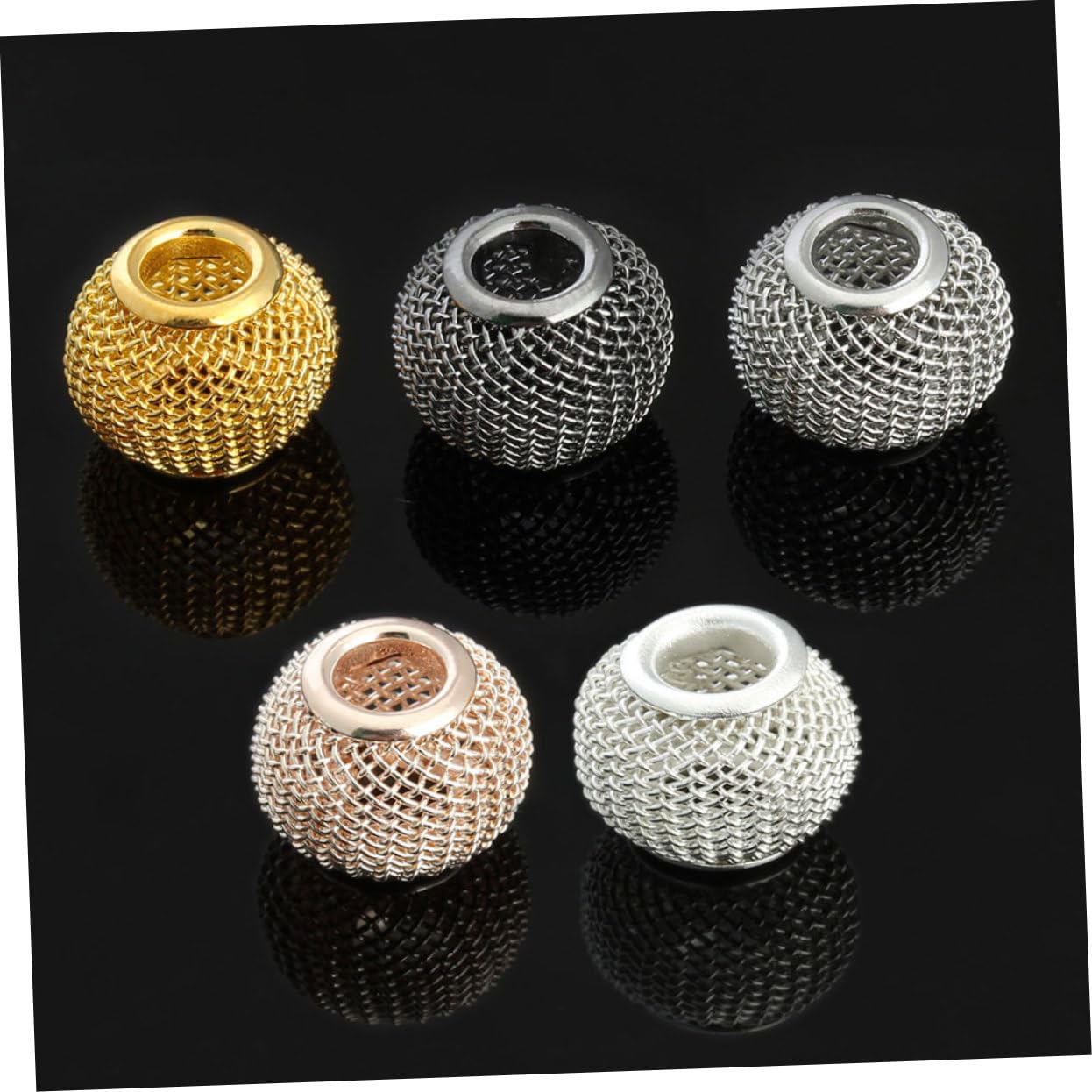 EXCEART 150 Piezas Cuentas Espaciadoras De Metal Cuentas Circulares Cuentas Para Pulseras Cuñas De Metal Kit Para Hacer Pulseras Para Niñas De Acero Inoxidable Joyas Niño