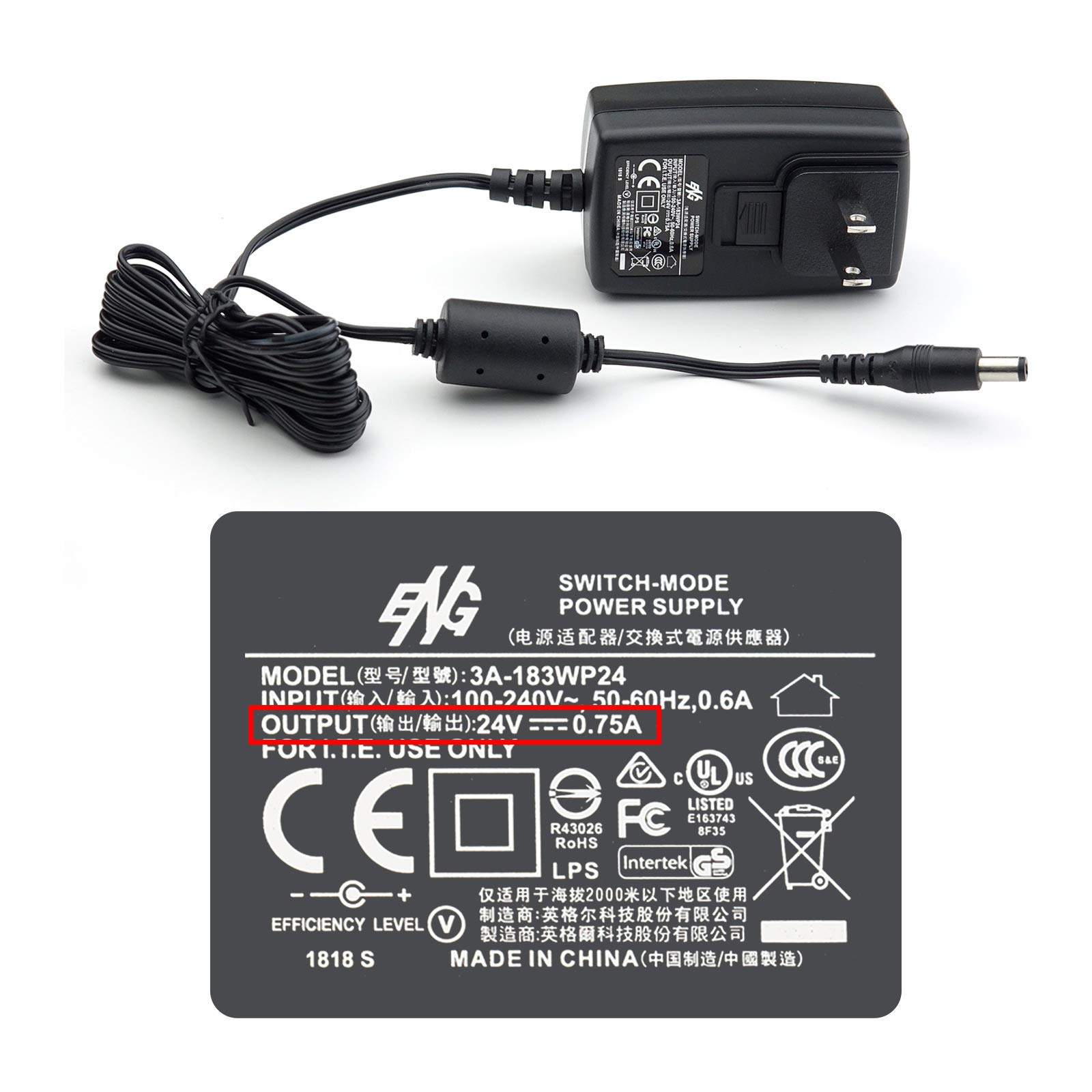 Amazon.com: Plustek Power Adapter 24V 0.75A for Z300, PS186 PS188