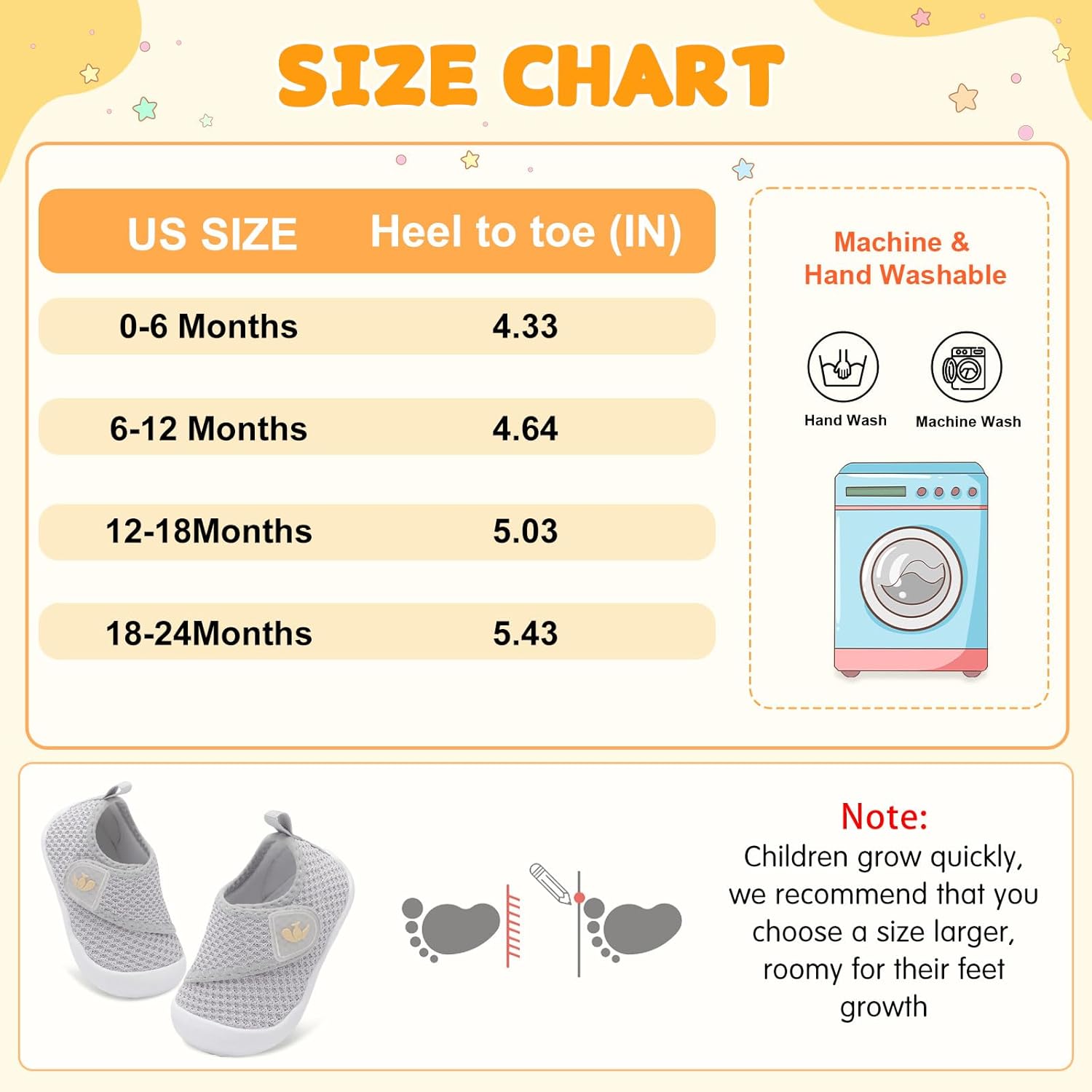 FEETCITY Baby First Walking Shoes Wide Baby Shoes Infant Sneakers Newborn Crib Shoe Barefoot Lightweight Slip On Shoe - Image 9