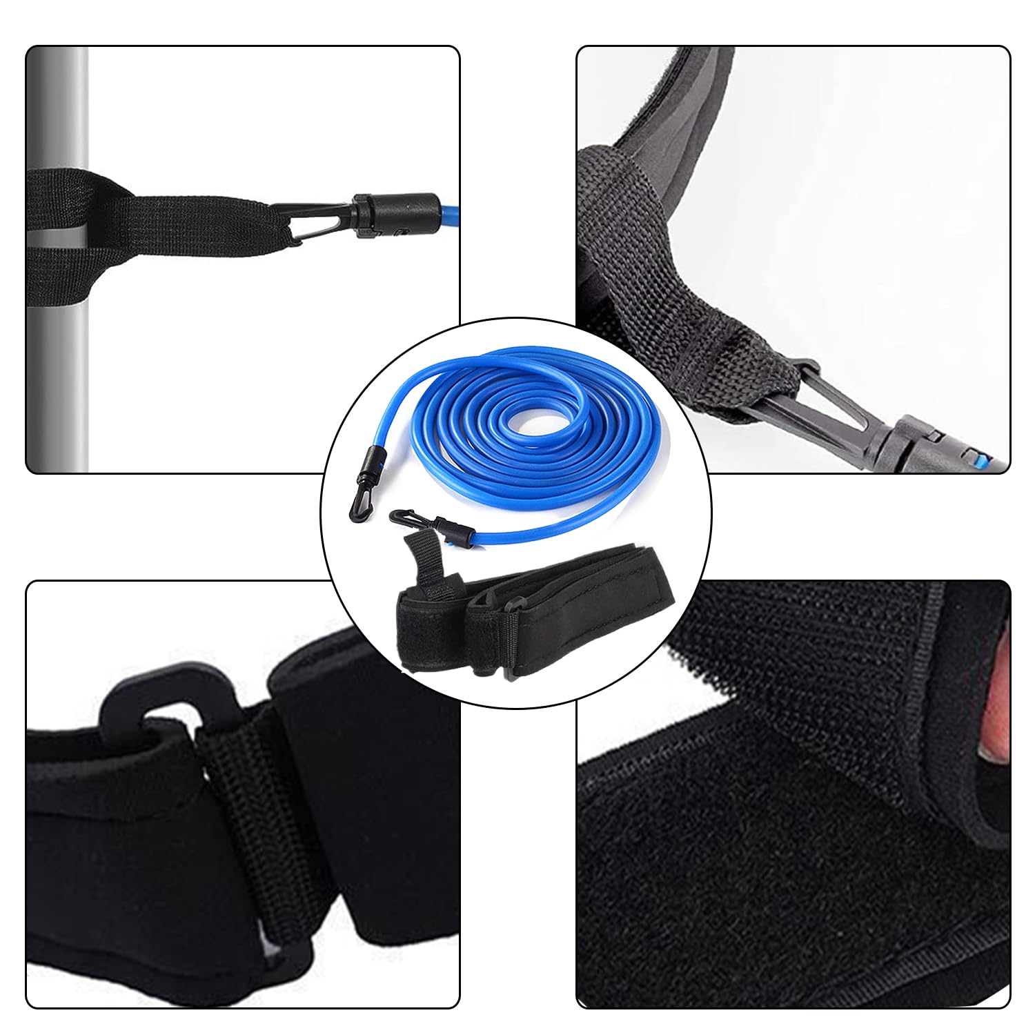 Schwimm-Trainingsset Mit Gürtel & Brille - 4m Band Für Pool Training