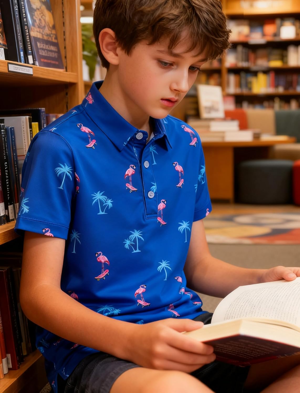 RAISEVERN Boys Polo Shirt Hawaiian Golf Collared Performance Tops Kids Short Sleeve 5-14 Years - Image 6