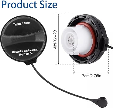 10352662 Gas Cap Fit for Isuzu 2004-2009 2012-2019 NPR/NPR-HD. Replaces# 8-20914-961-0, 8-10352-662-0, 8-15255-561-0, 8-15947-590-0, 8-25804-548-0, 8-25820-825-0, 8209149610, 10352662