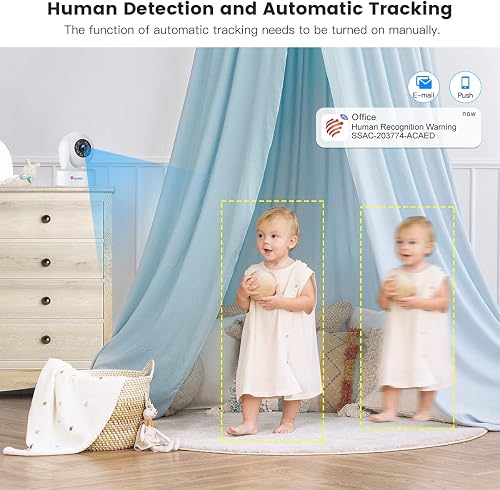 Ctronics Telecamera WiFi da interno 2,5K, Auto-Tracking, registrazione 24/7 - 6