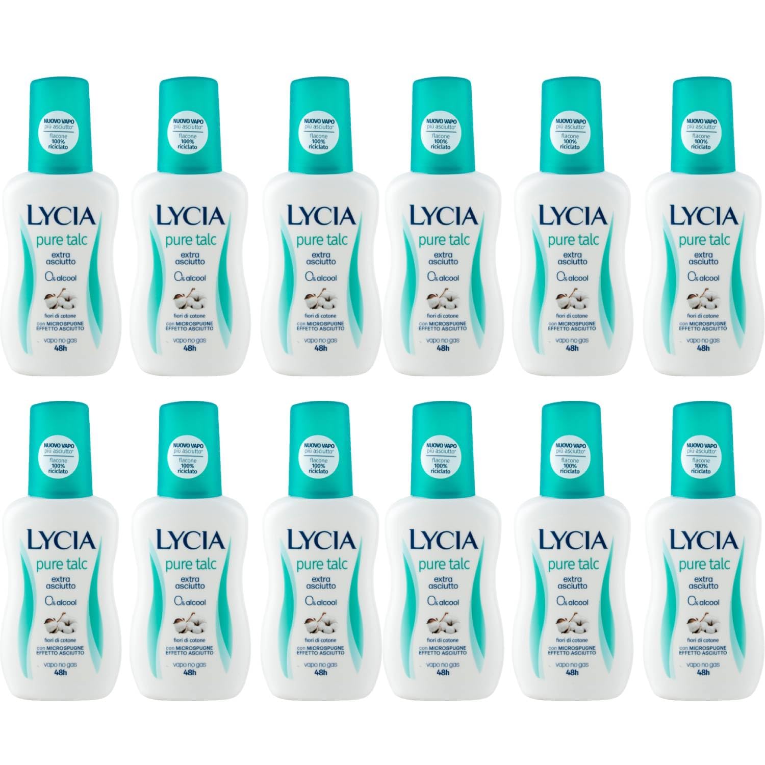 12 x Lycia Spray desodorante talco 75 ml