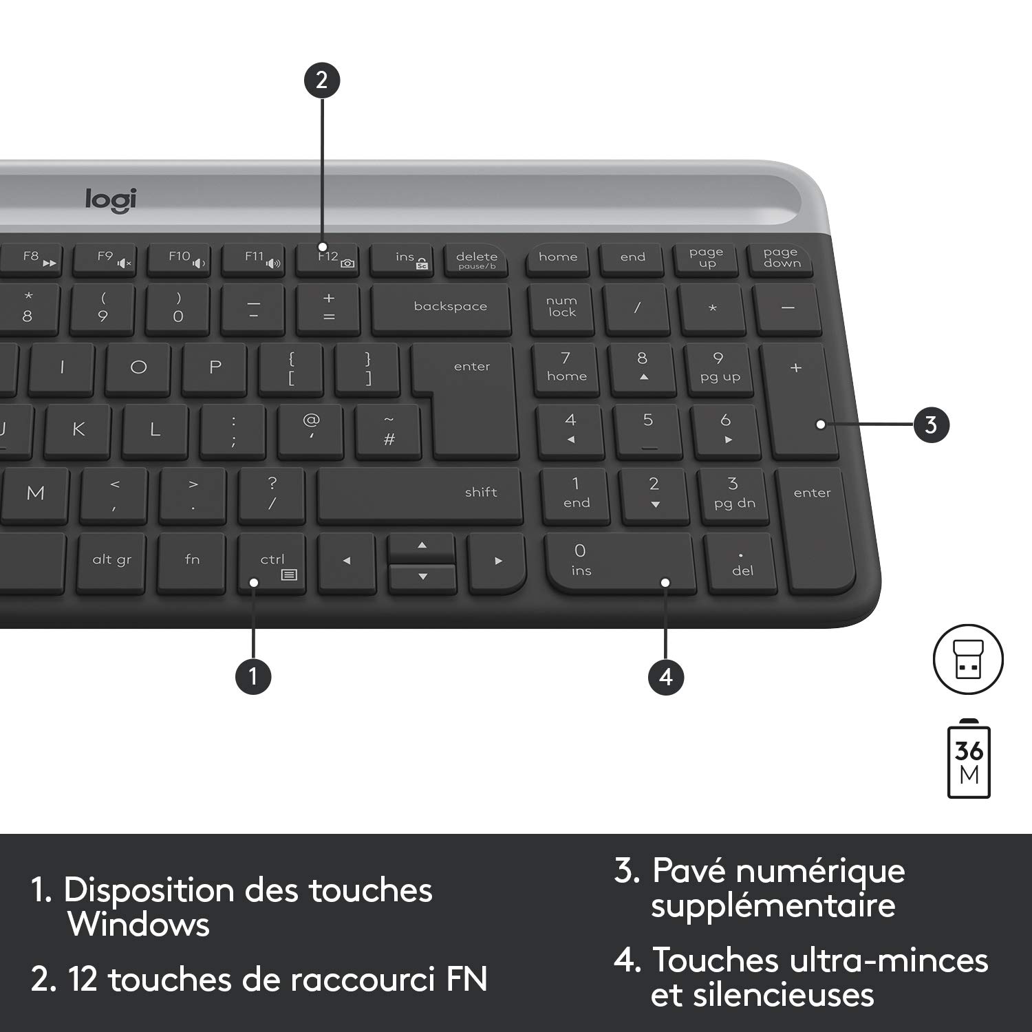 Logitech MK470 Combo Clavier et Souris sans fil