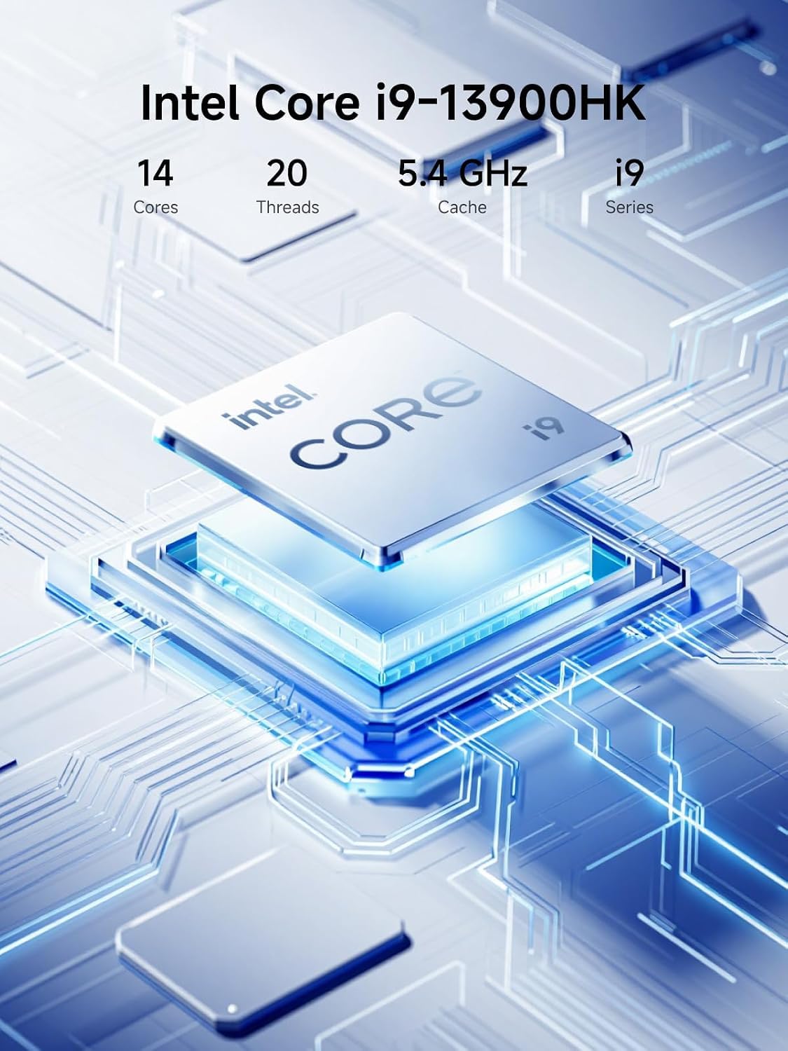 MINISFORUM Mini PC NAB9S, procesador Intel Core i9-13900HK de 14C/20T de hasta 5,4GHz y gráficos Intel Iris Xe, Barebone Sin DDR4/SSD/HDD Slot, 2X HDMI / 2X USB-C, 2,5G RJ45 LAN x 2, Wifi6E + BT5.2