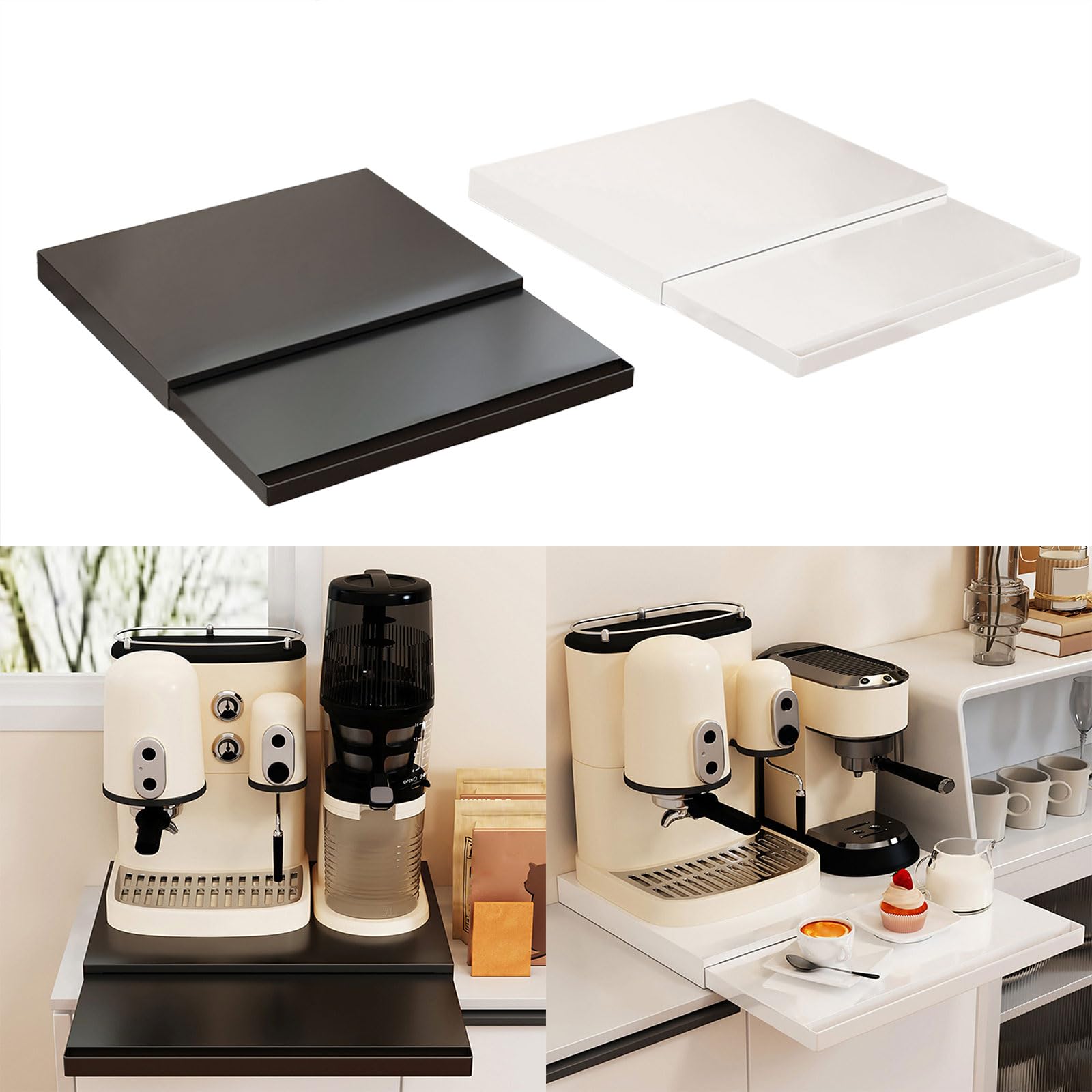 Robuster Kaffeemaschinenhalter aus Metall, robuster Kaffeezubehör Organizer, Ständerhalter, entworfen für kleine Räume, als Geschenk für Liebhaber