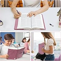 Vista 7 de Fundas de lona para libros, protector lavable para novelas de tapa blanda, funda ajustable para tapa dura con bolsillos para bolígrafos, libros