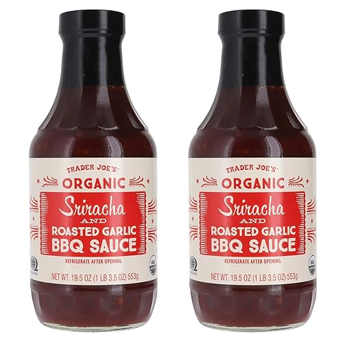 Trader Joe's - Paquete de salsa orgánica para barbacoa de sriracha y ajo asado (paquete de 2)