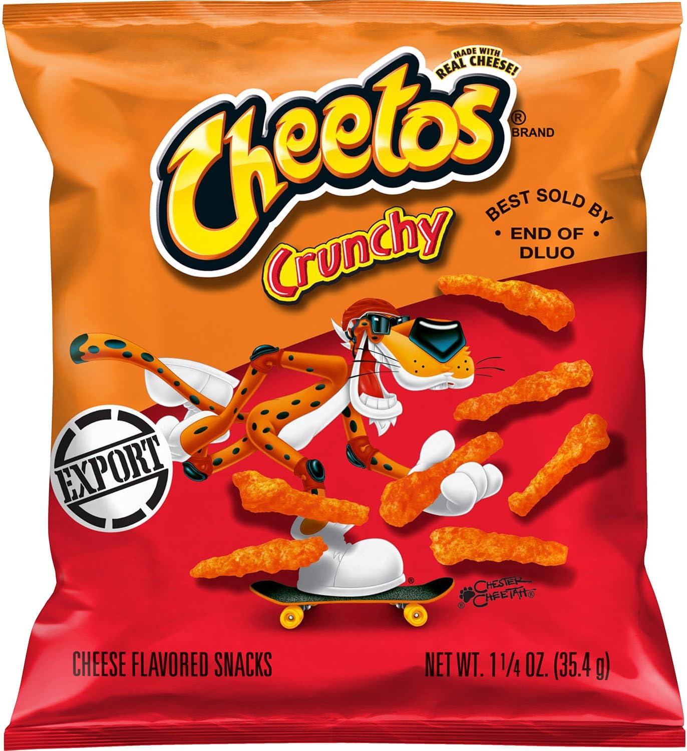 Cheetos Crunchy Cheese Chips Made with Real Cheese 1.25 OZ (35g) - Export