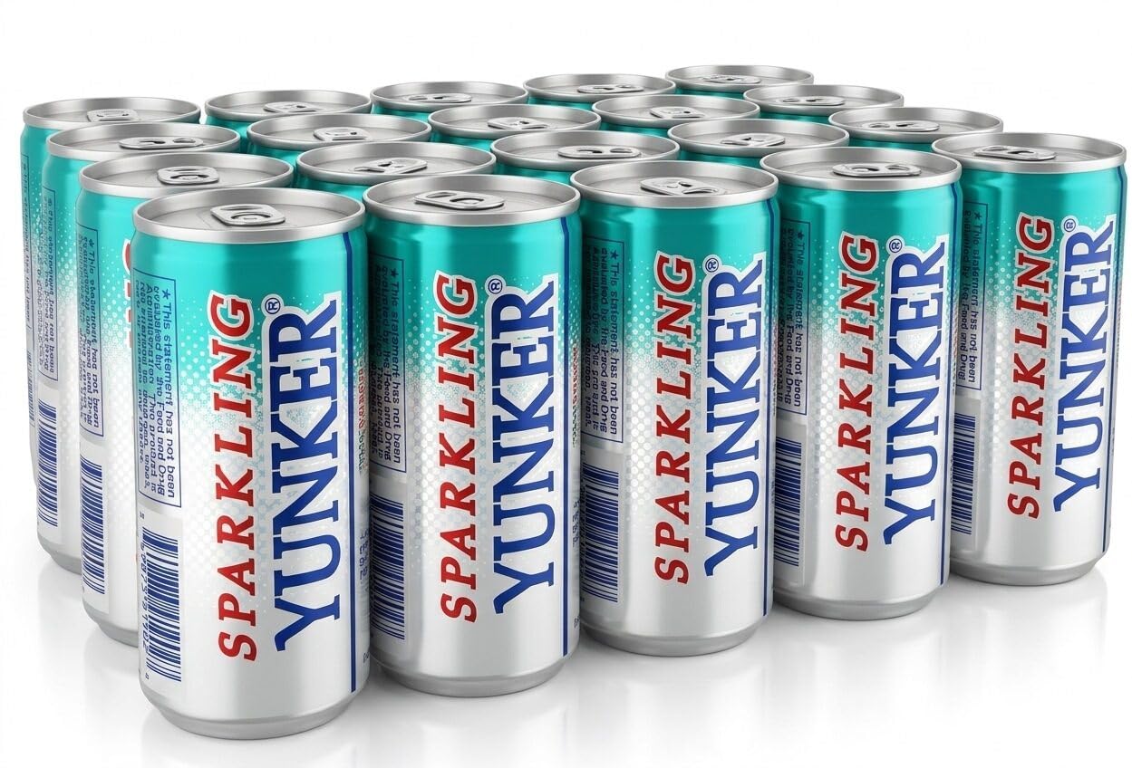 Yunker Sparkling With Coq10 Energy Drink,Made in Japan, 6.4-Ounce Cans (Pack of 20)