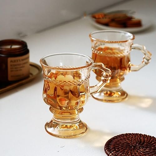 Miniatura 3 de Tazas de café irlandés, tazas de café expreso con patas de vidrio con asas, tazas transparentes para café, latte, capuchino, batido, caliente y
