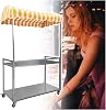 JYHHCYS Foldable Street Food Vendor Cart, Mobile Metal Vendor Kiosk Stall Street Snack Cart On Wheels, Commercial Outdoor Folding Snack Cart for Street, Events(Orange,60x120cm/23.6x47.2in)