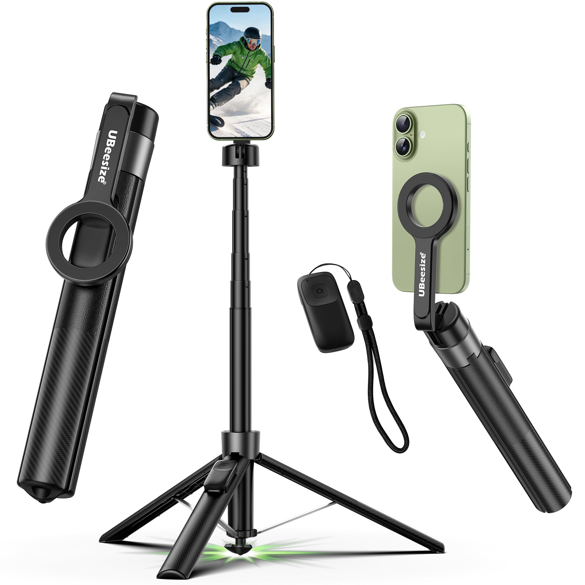 UBeesize 71" Phone Tripod Stand &amp; Magnetic Selfie Stick Tripod for iPhone