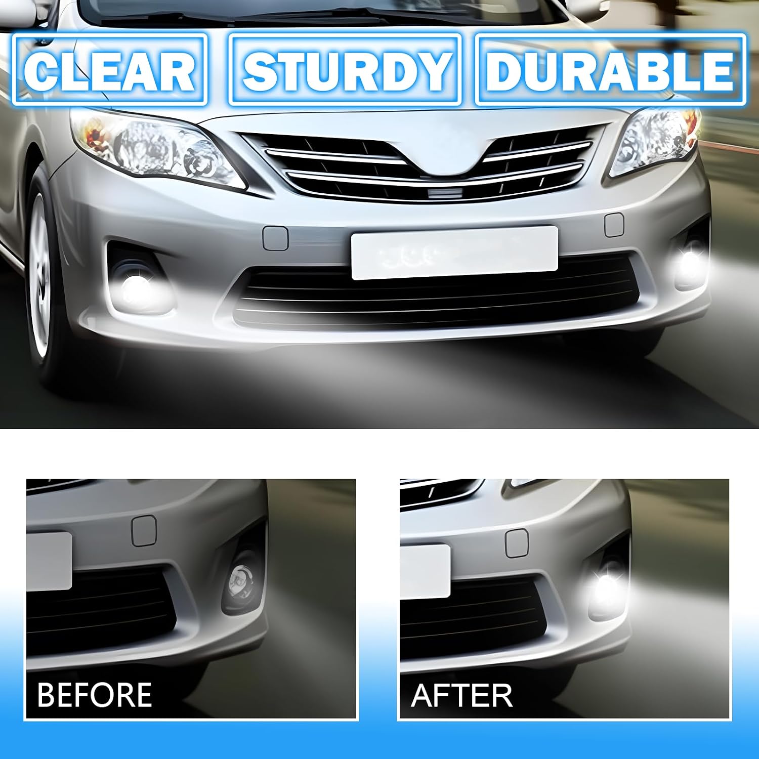 LED Fog Lights Assembly Compatible with 2011 2012 2013 Corolla 11-13 LED Front Bumper Fog Lamps Plug-and-Play