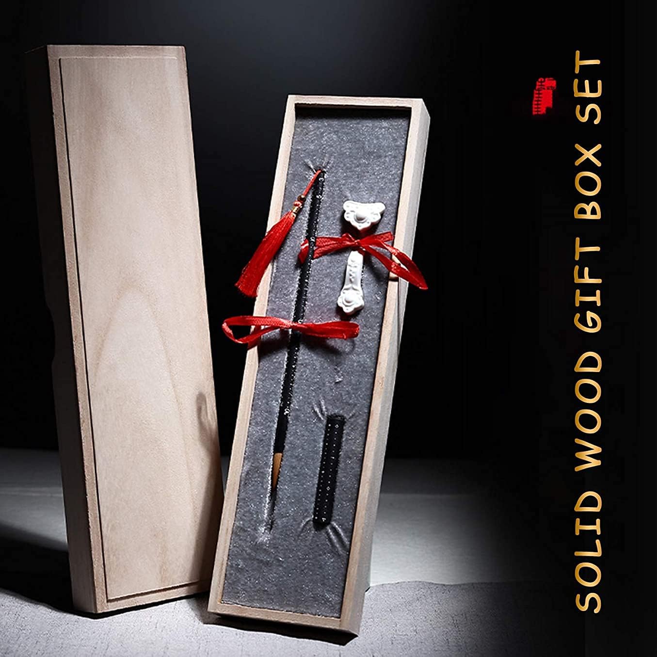 中国端渓硯 天然高級硯石 中国硯 木箱入り 石波模様 アンティーク名品