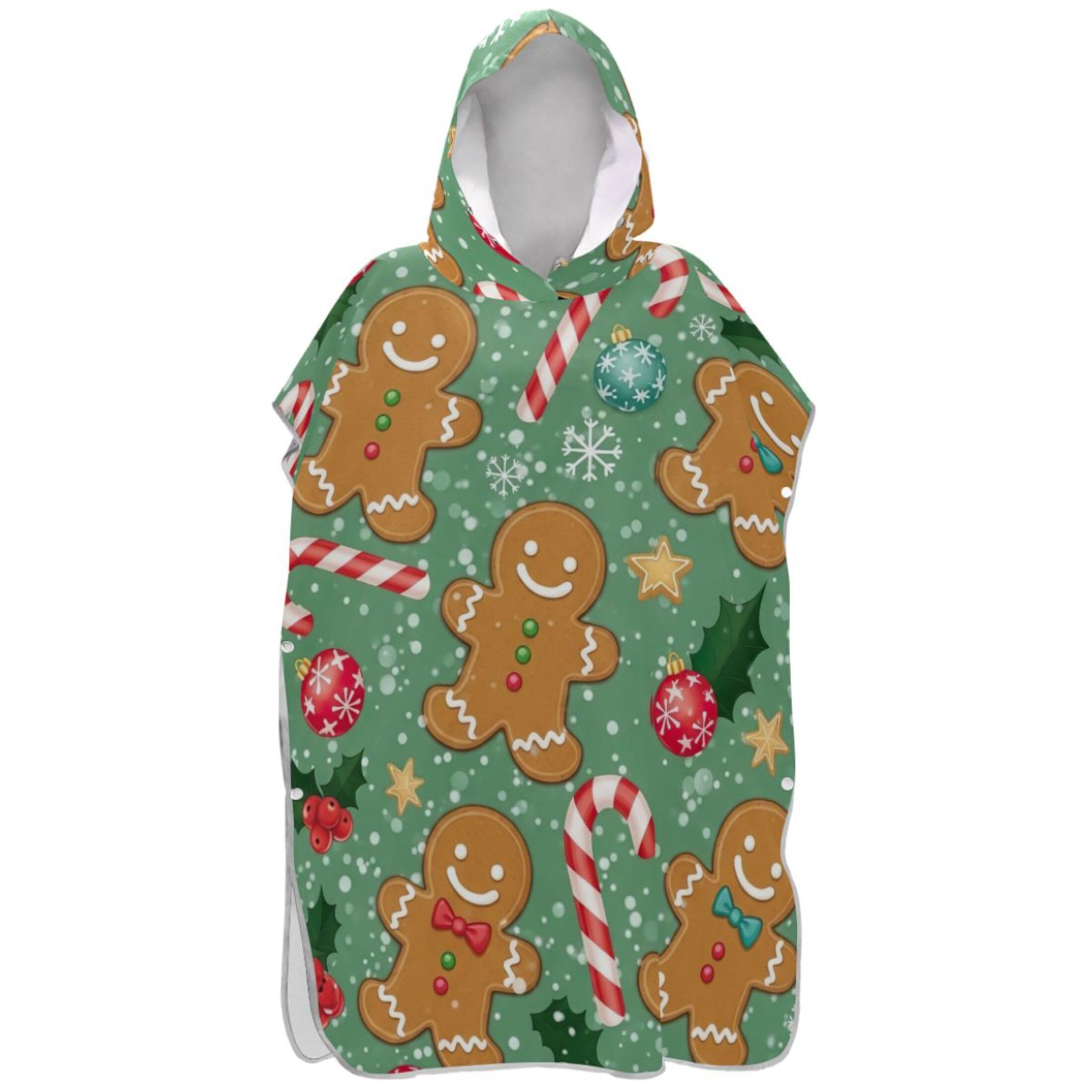 Poncho de surf homme absorbant pain d'épice avec grande capuche imprimée pour le change