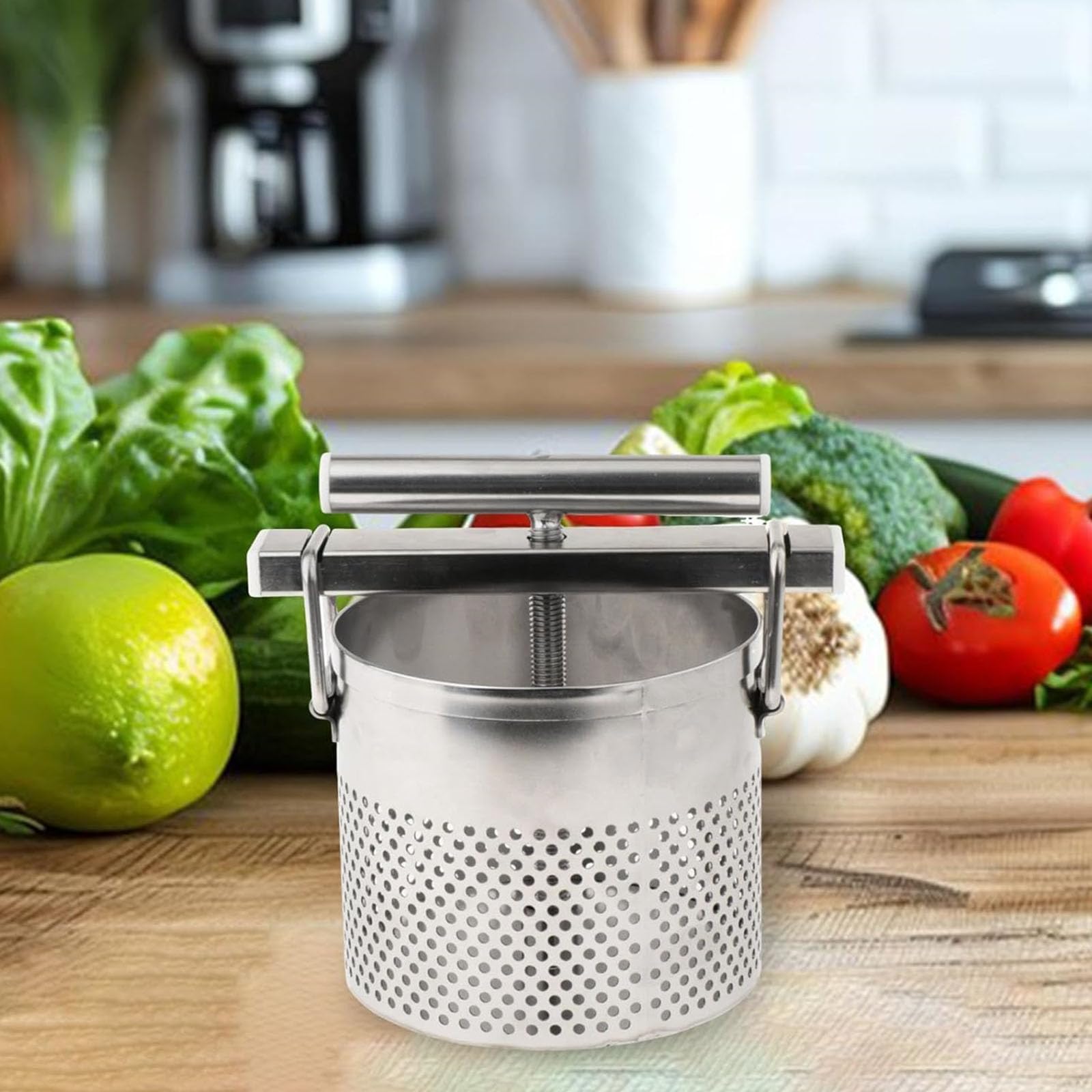 Presse manuelle en acier inoxydable pour déshydratation rapide des légumes et extraction de jus de citron avec presse manuelle haute efficacité