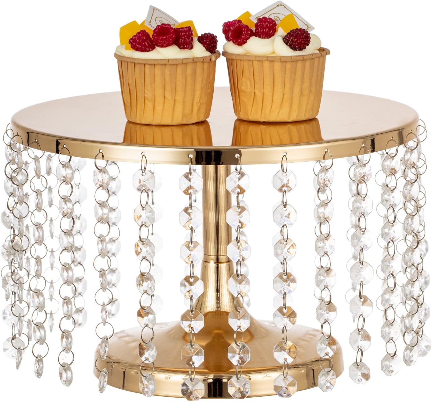 Luxury Crystal Cake Display Plate, 10 inches Round Cupcake