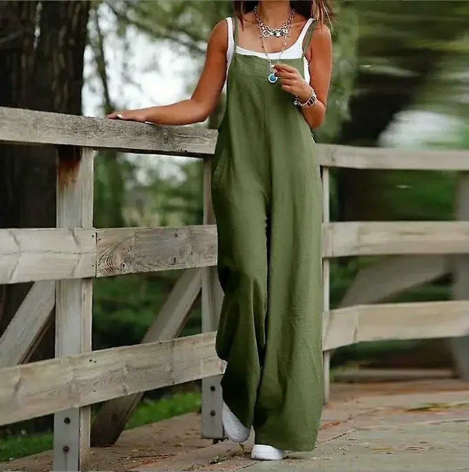 Mono De Verano Mono Informal De Moda Y Corte Holgado para Mujer, Tallas Grandes S-5Xl
