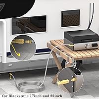 Vista 6 de Manguera de conexión rápida de propano de 12 pies para RV a parrilla de gas, manguera de propano de conexión rápida con válvula de cierre