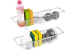 Retractable Sink Drain Rack - Adjustable Storage Solution for Family Kitchens